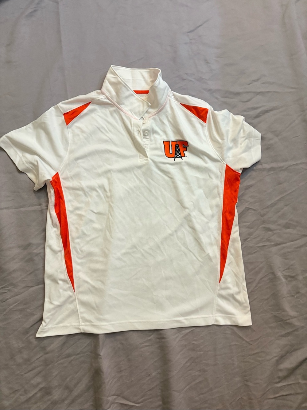 UF White & Orange Short Sleeve Polo - XL women’s